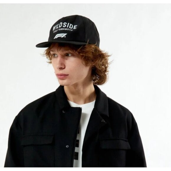 Wildside X Formula 1 Yohji Yamamoto Embroidered Snapback Hat Black Unisex NWT - Picture 3 of 3